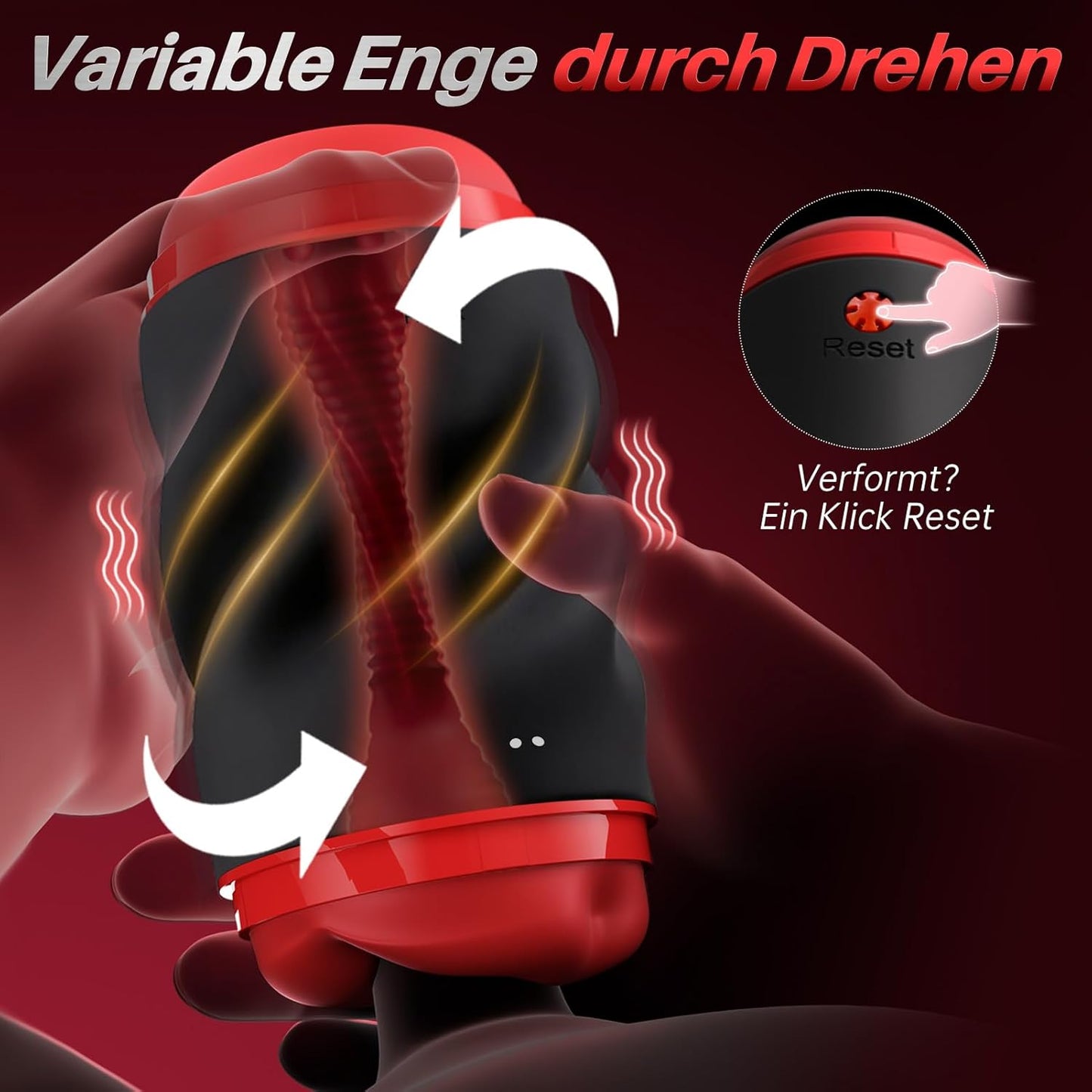 Elektrischer Masturbator Blowjob Taschenmuschi mit 9 Vibrationen & Druckmodus