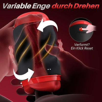 Elektrischer Masturbator Blowjob Taschenmuschi mit 9 Vibrationen & Druckmodus