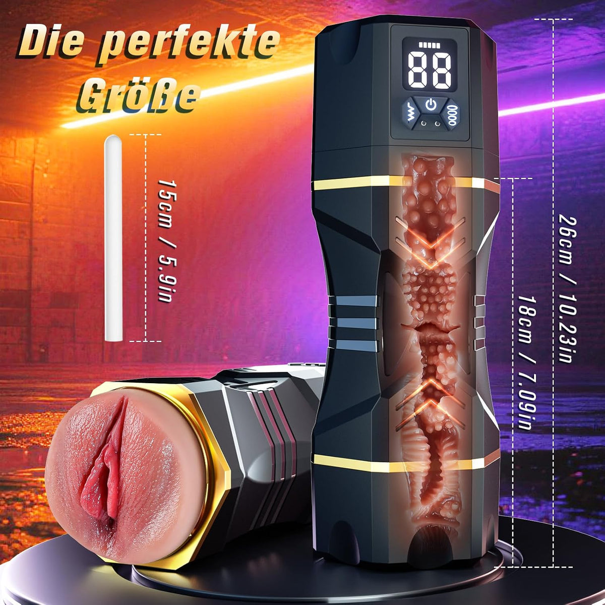 Handfrei Elektrisch Masturbieren Taschenmuschi mit 5 Saugen & 9 Vibrieren