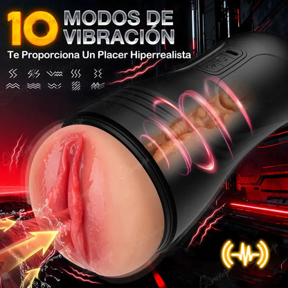 360 Grad Automatischer Oralsex Masturbator Saugpumpe mit 10 Vibrationsmodi