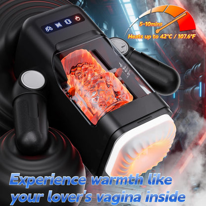 6 IN 1 Elektrische Masturbator Penistrainer Stroker mit 10 Vibrations und 8 Stoßmodi