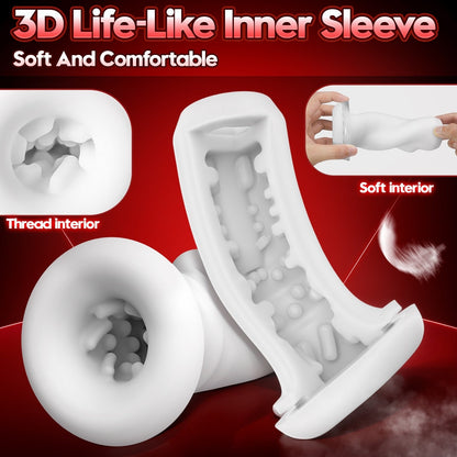 KI-gestützter Automatischer Masturbator Stroker mit 3 Teleskopmodi & 10 Vibrationsstufen & 3 Kompressionsmodi
