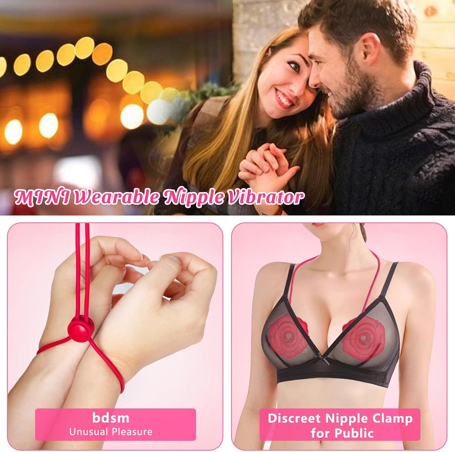 APP-Fernbedienung Nippelklemmen Vibrator Massagegerät mit 9 Vibrationsstufen