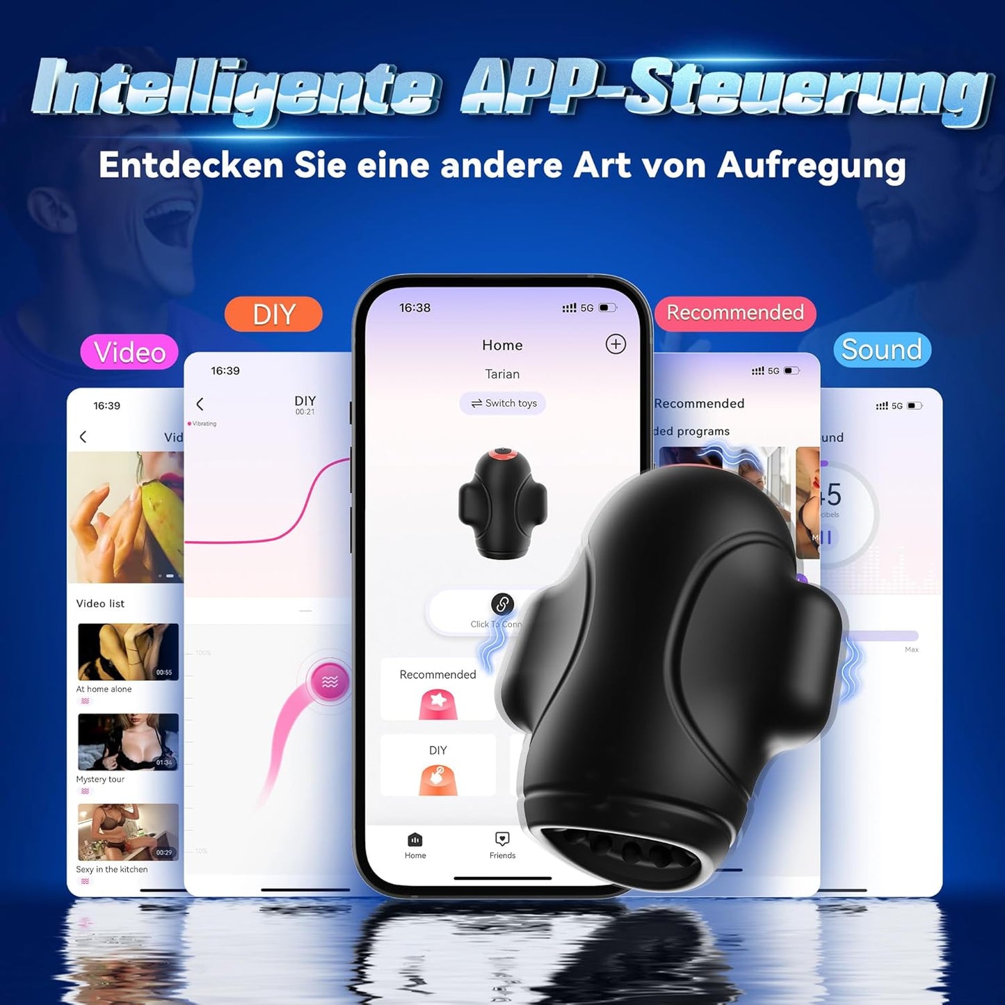 4 IN 1 Penis Trainer Eichel Stimulator Blowjob Masturbator mit 10 Bieten & 10 Vibrations