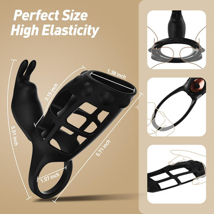 App Cock Ring Cage Penistrainer Vibrator Penishullen mit 10 Vibrationsmodi