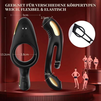 Dual Cockring Massagegerät Penistrainer Vibrator mit 10 Vibrationsmodi