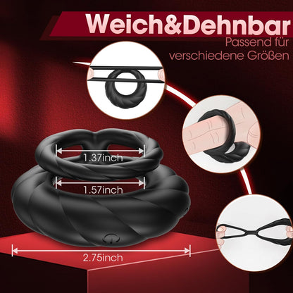 Dual Cockring Penistrainer Vibrator Masturbatoren mit 10 Vibrationsmodi