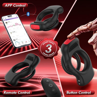 App & Ferngesteuerter Cock Ring Penistrainer Vibrator mit 10 Vibrationsmodi