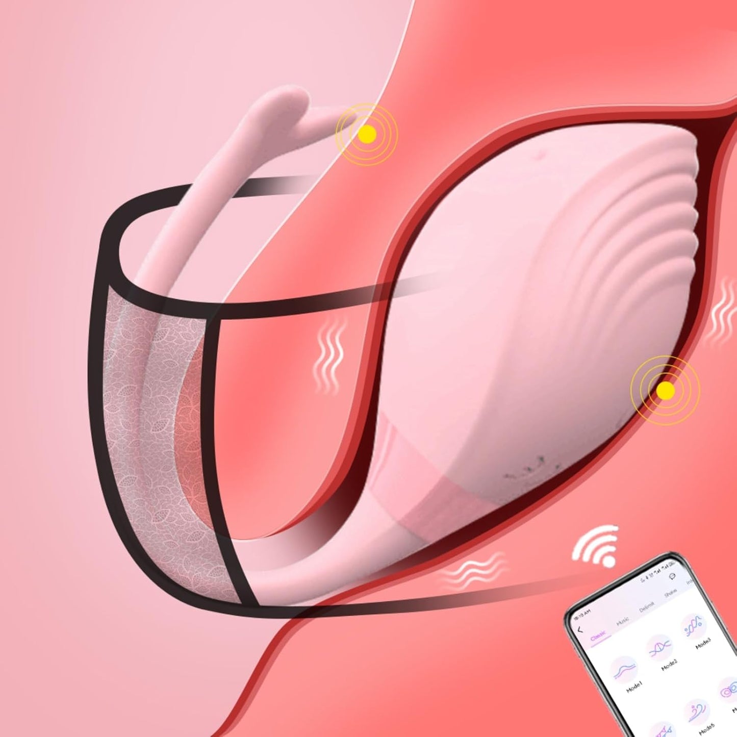 APP-Steuerung Kabelloser Wal-Vibrator G-Punkt Stimulator mit 9 Vibrationsmodi