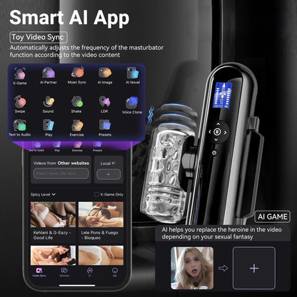 AI Steuerung Auto Masturbator Blowjob mit 4 Schubtiefen 3 Startpunkten & 10 Schub
