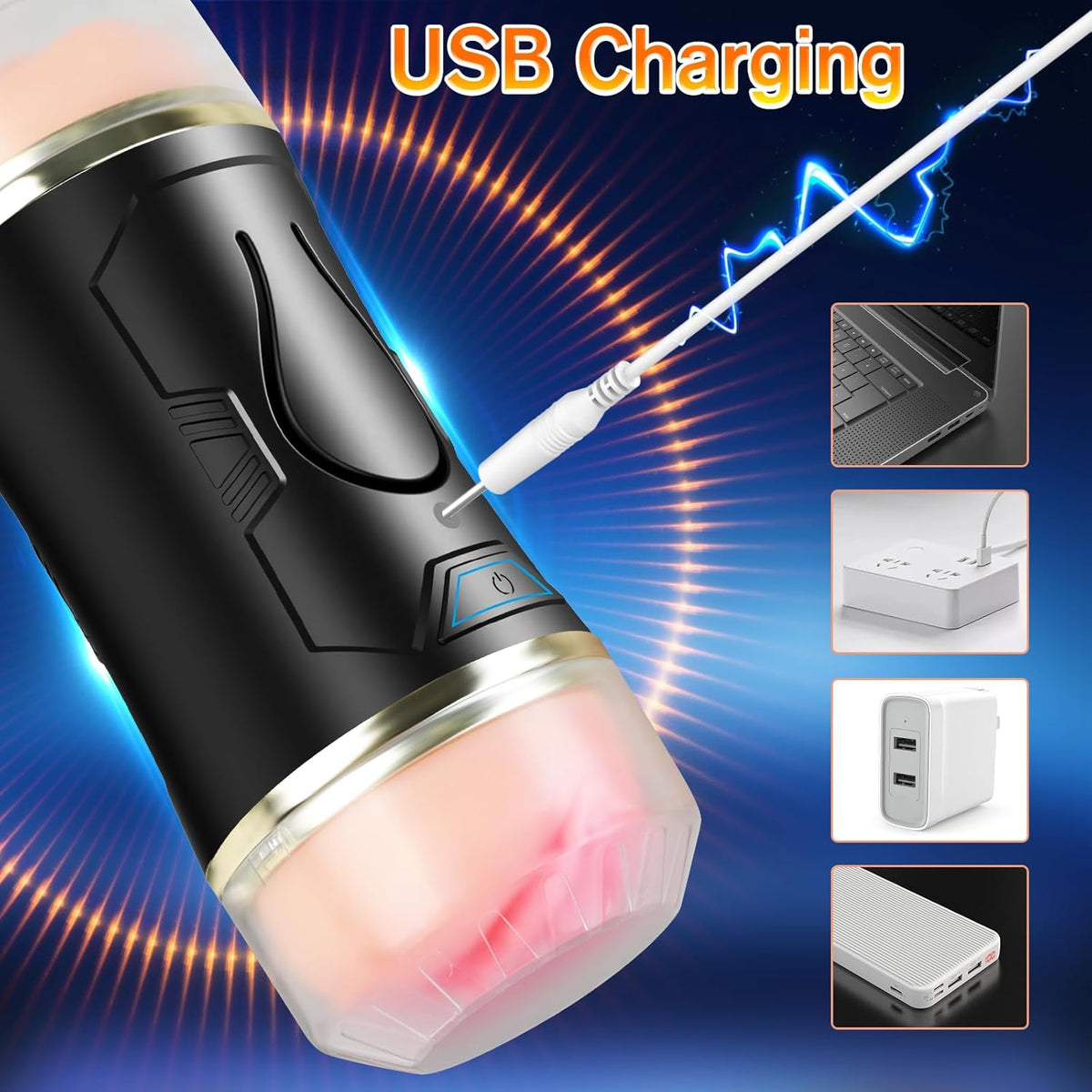 Offener Realistischer Masturbator Penistrainer Vibrator mit 10 Vibrationsmodi