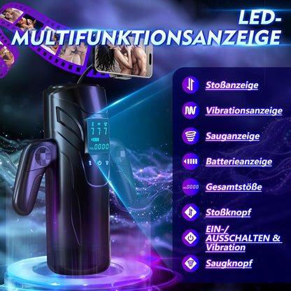 Realistischer Masturbator Taschenmuschi mit 7 Saugmodi & Stoßmodi &  Vibration