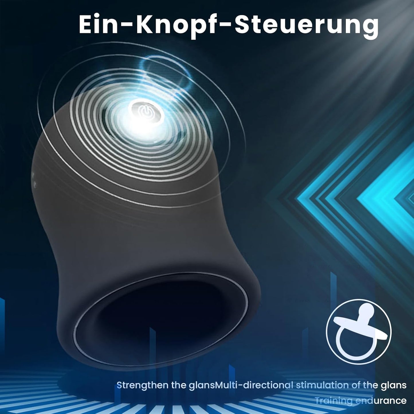 Elektrische Penistrainer Eichel Stimulator Masturbatoren mit 12 Vibrationsmodi