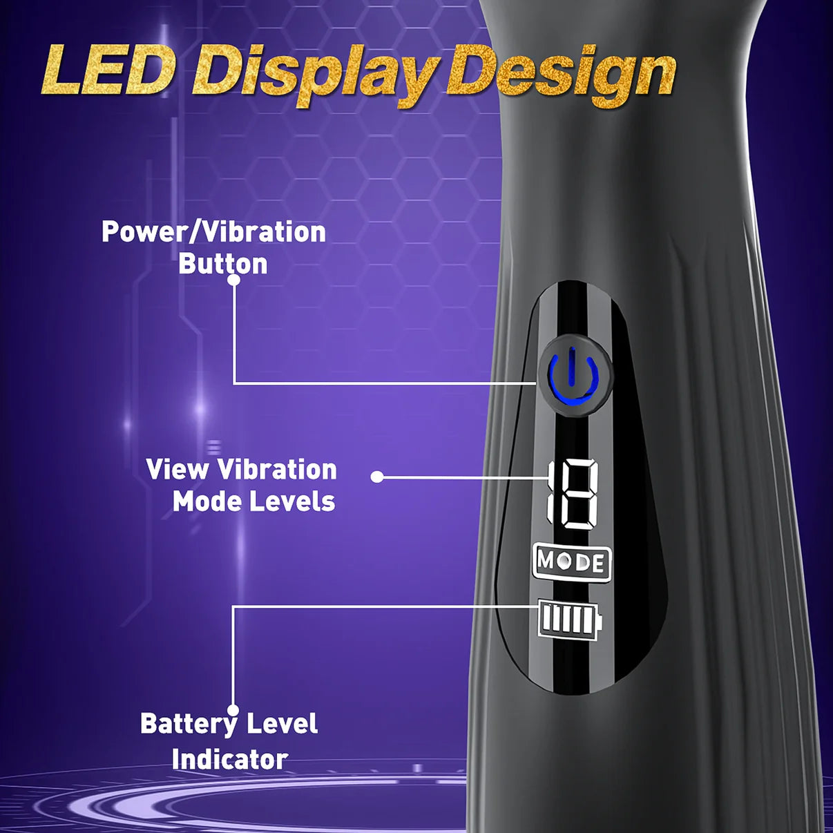LED-Anzeige Penis Trainer Massagegerät Masturbator mit 10 Vibrationsmo
