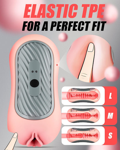 Squeezable Realistischer Masturbator Penis Stroker Blowjob mit 8 Vibration & Saug