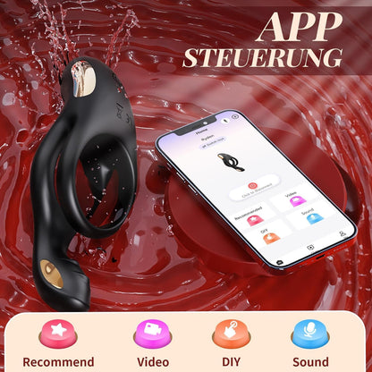 Dual Cockring Massagegerät Penistrainer Vibrator mit 10 Vibrationsmodi