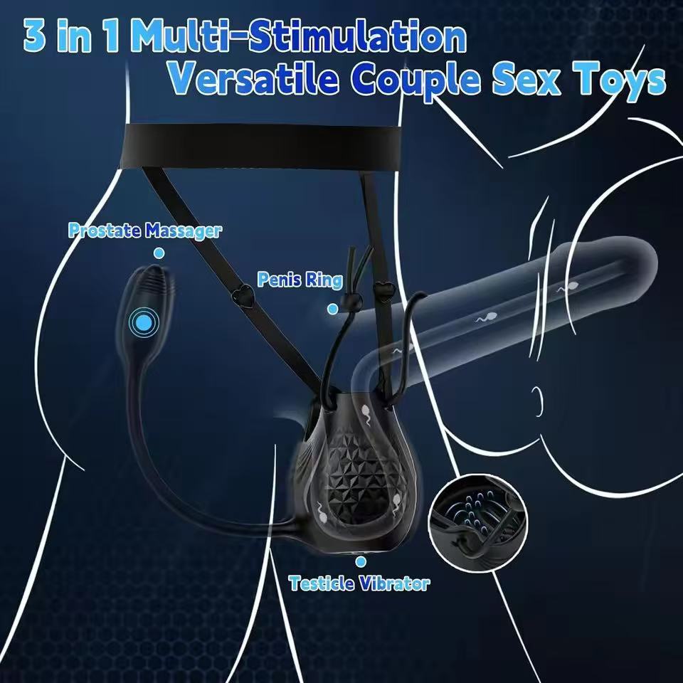 360° Hoden Stimulator Penis Trainer Vibrator Analplug Prostatamassager mit 10 Vibrations