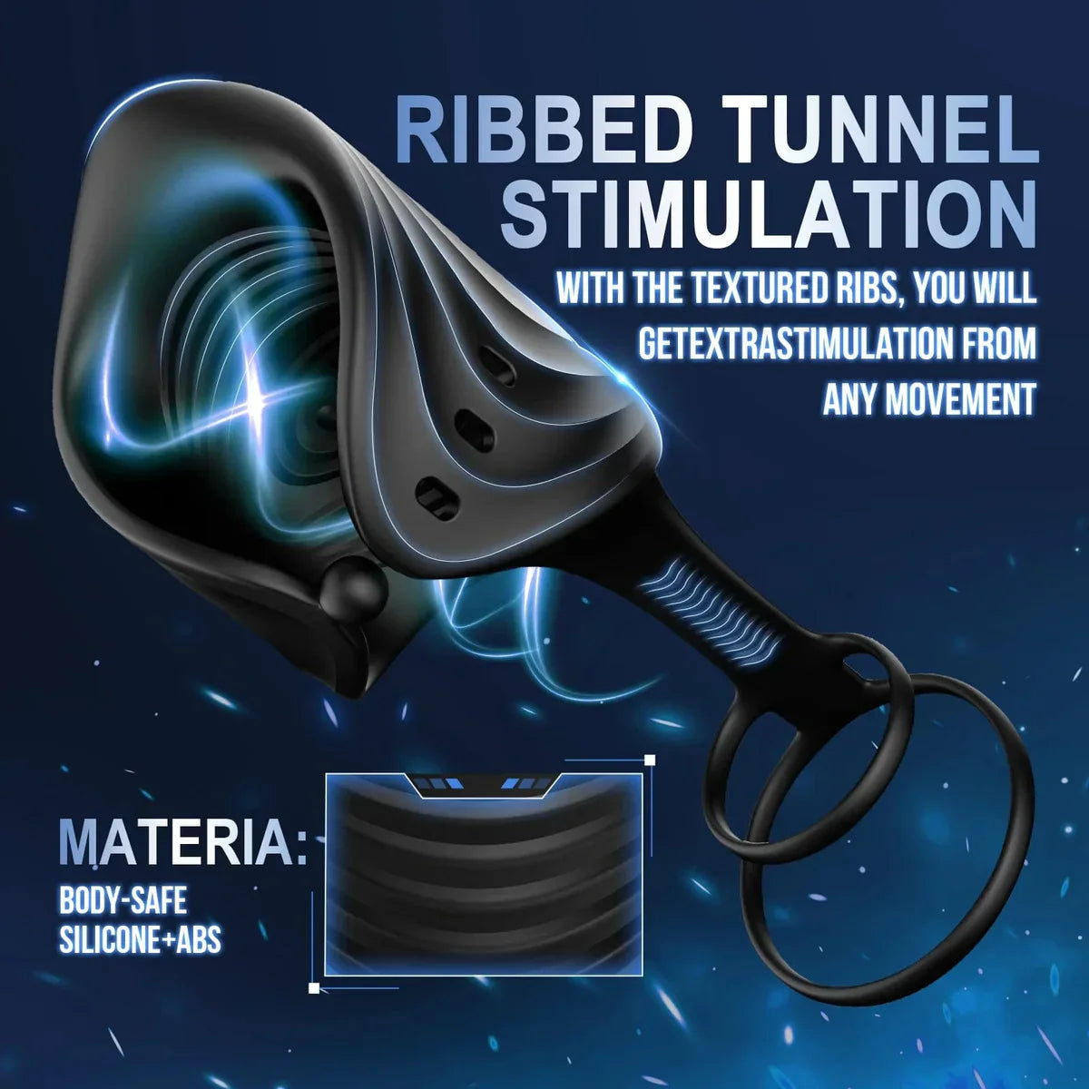 2 IN 1 Elektrischer Penistrainer Vibrator Stimulator Masturbator mit 10 Modi