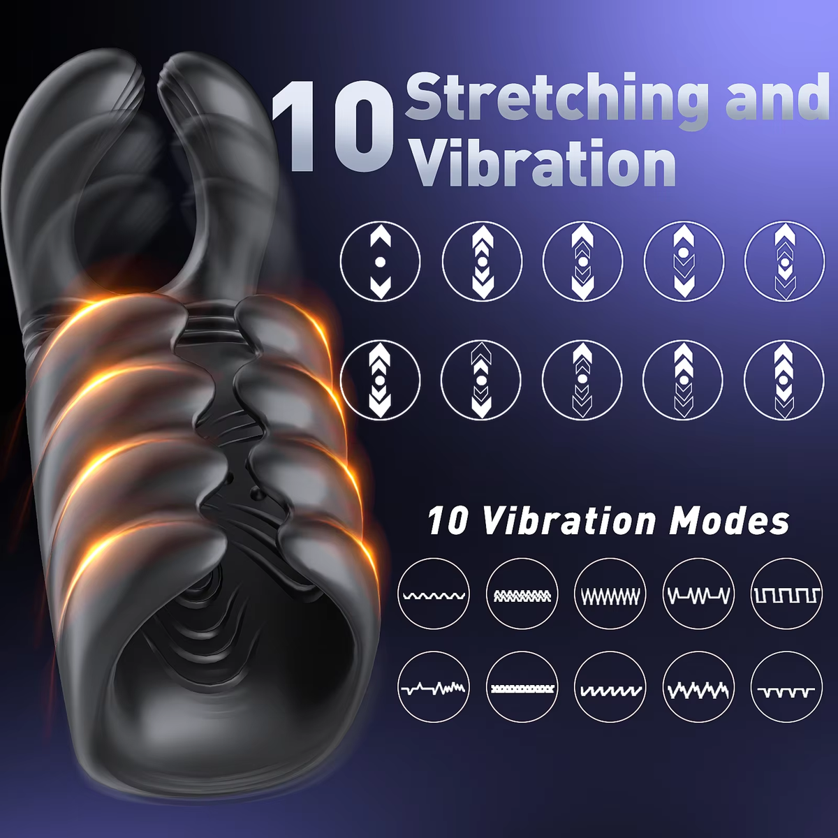 Automatischer Masturbator Penistrainer Vibrator Stimulator mit 10 Schwing und 10 Vibrationsmodi