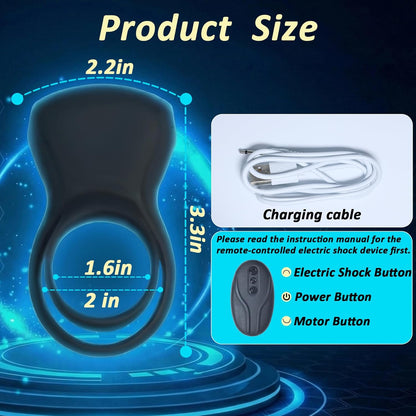 E-Stim Cock Ring Penis Trainer Stimulator mit 10 Vibrationsmodi und 5 Elektroschocks