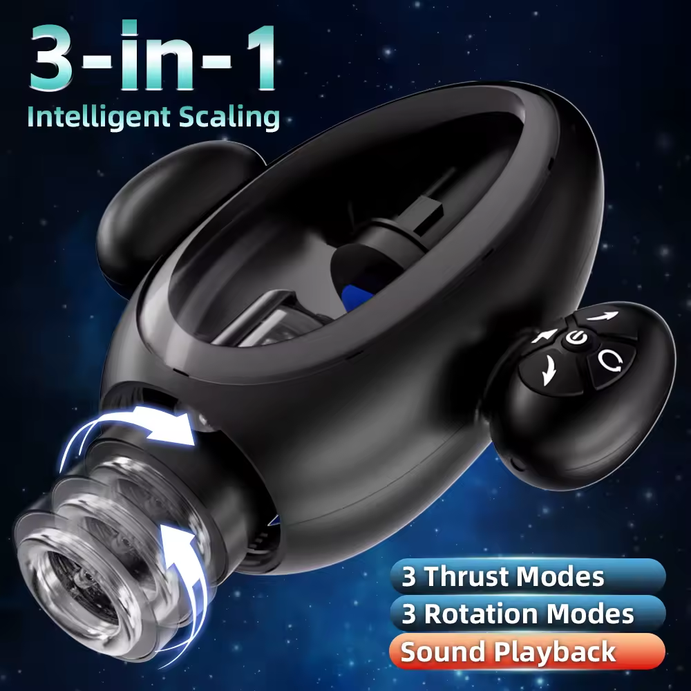 Automatischer Masturbator Penistrainer Stroker mit 9 Saug & Stoßvibratoren & Rotierender