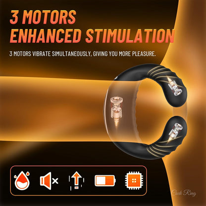 Dehnbar Cock Ring Penistrainer Vibrator mit 10 Vibrationsmodi