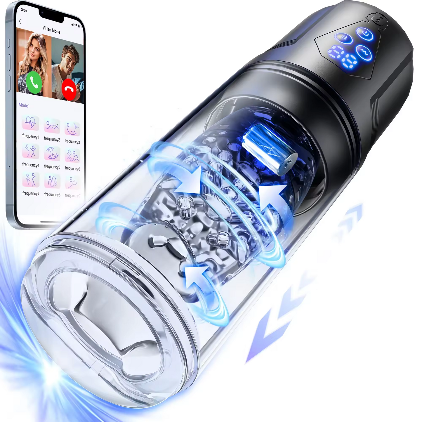 Automatischer Masturbator Penispumpe Blowjob mit 9 Stoßrotationen und 9 Vibrationen