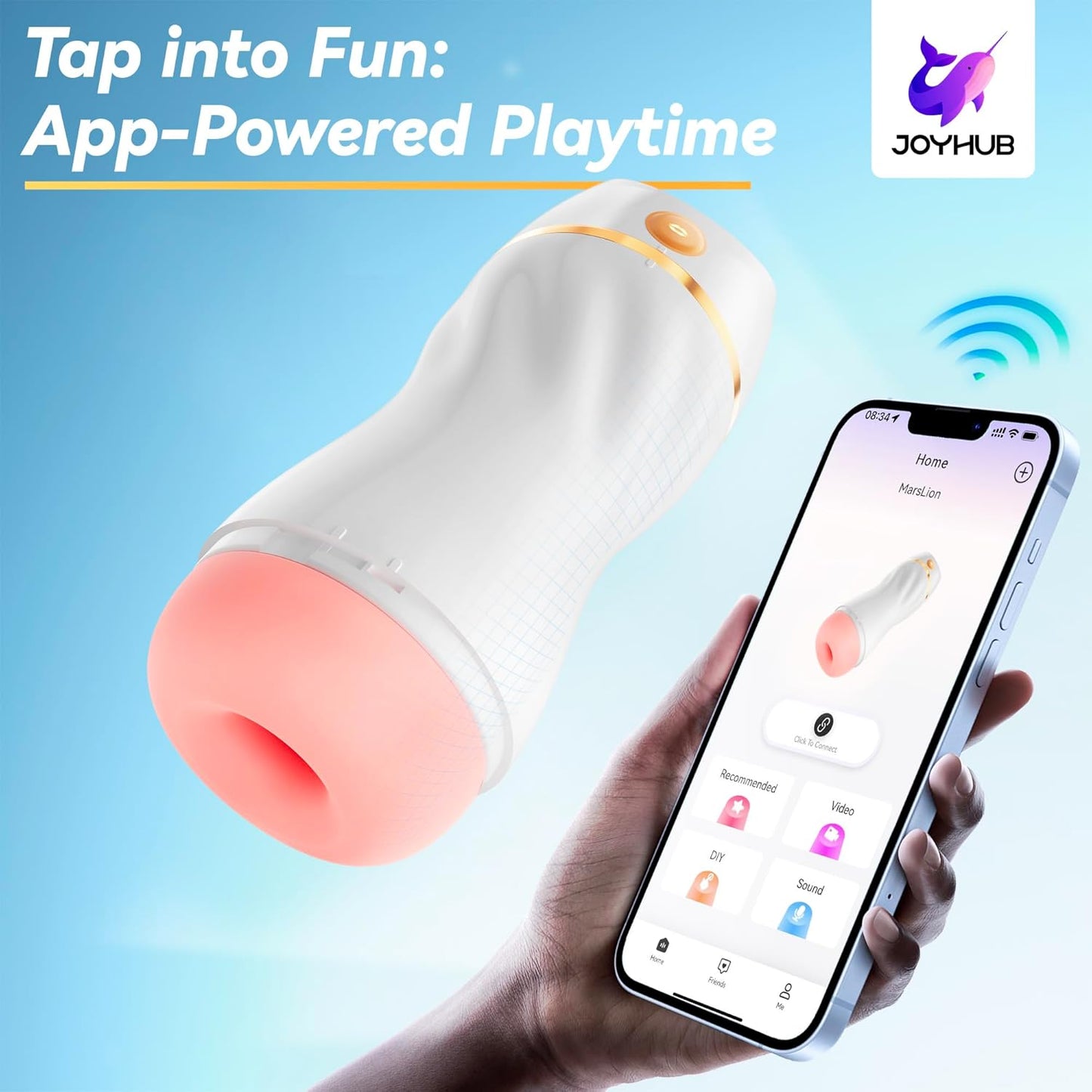 KI-interaktiver Saugmasturbator Penis Stroker Sexmachine mit 7 Vibrations und Saugmodi