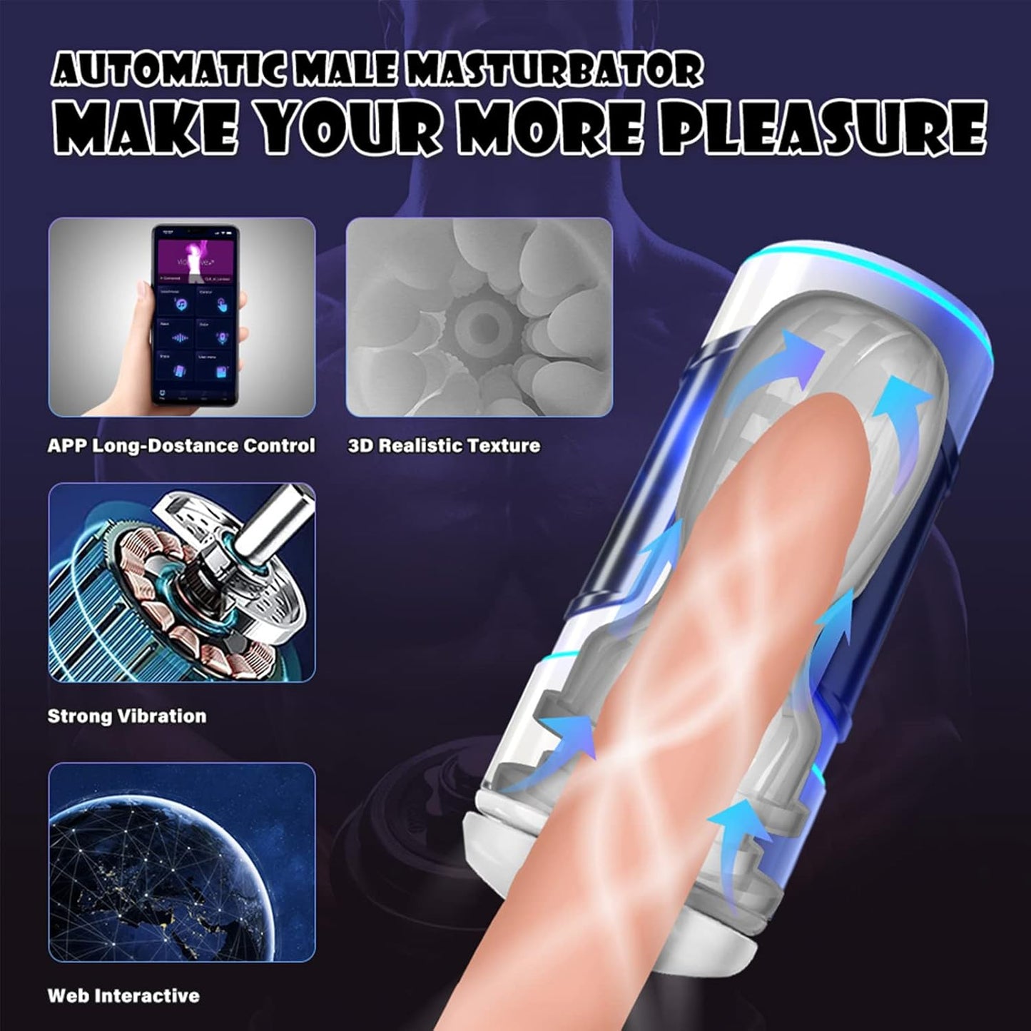 Elektrischer Masturbator Penistrainer Vibrator Stroker mit 10 Vibrationsmodi