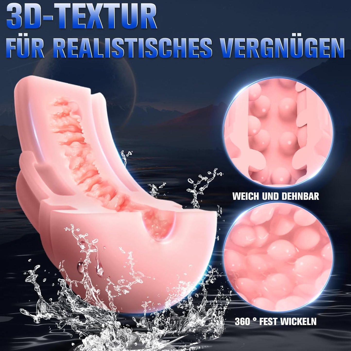 Elektrischer Masturbator Oral Taschenmuschi Vibrator mit 10 Vibrationsmodi & 9 Saugmodi