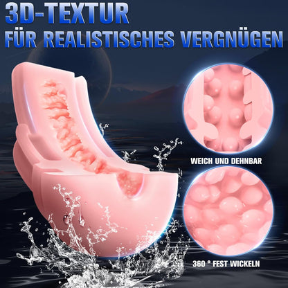 Elektrischer Masturbator Oral Taschenmuschi Vibrator mit 10 Vibrationsmodi & 9 Saugmodi