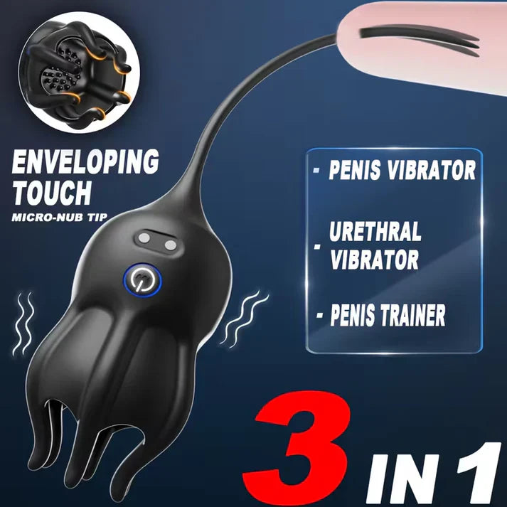 Elektrischer Penistrainer Vibrator Eichelstimulator mit 10 Vibrationsmodi