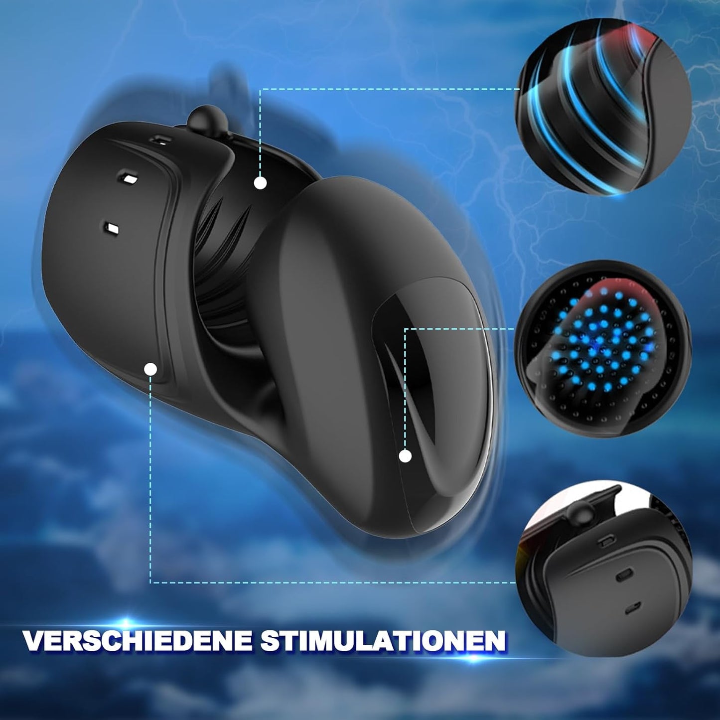 360° Vollumhüllung Automatisch Penistrainer Masturbationsbecher mit 10 Vibrationsmodi