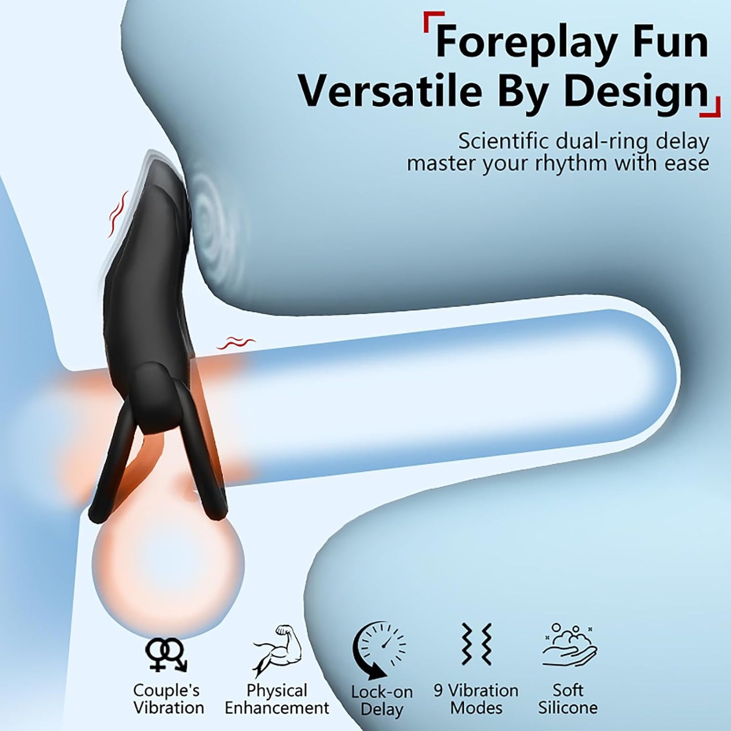 App Steuerung Penistrainer Vibrator Cock Ring Stimulatot mit 9 Vibrations Modi