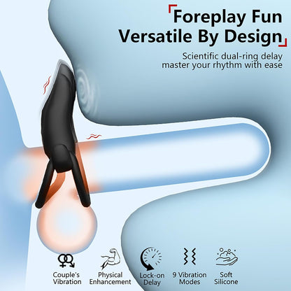 App Steuerung Penistrainer Vibrator Cock Ring Stimulatot mit 9 Vibrations Modi