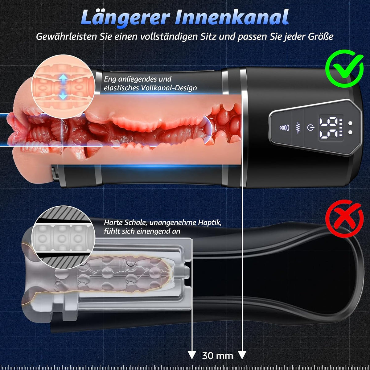 Realistische Masturbator Taschenmuschi Penis Stimulator mit 10 Vibration & 5 Saugmodi