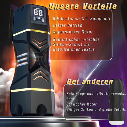 Handfrei Elektrisch Masturbieren Taschenmuschi mit 5 Saugen & 9 Vibrieren