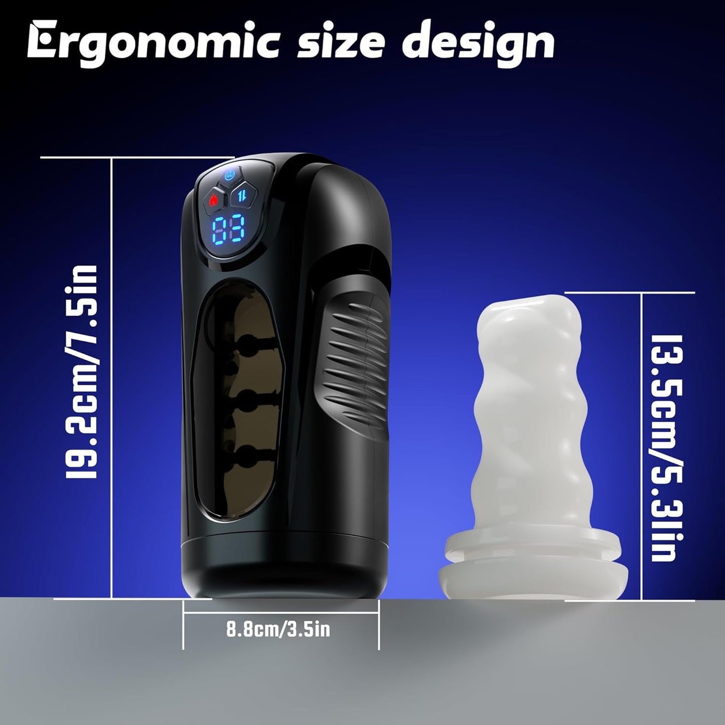 Freihändiger Penis Stroker Blowjob Masturbator mit 9 Stoß und Vibrationsmodi