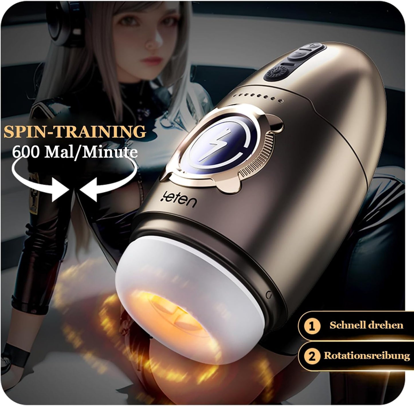 Elektrischer Masturbator Cup Penistrainer mit 5 Saugmodi 7 Rotationsmodi