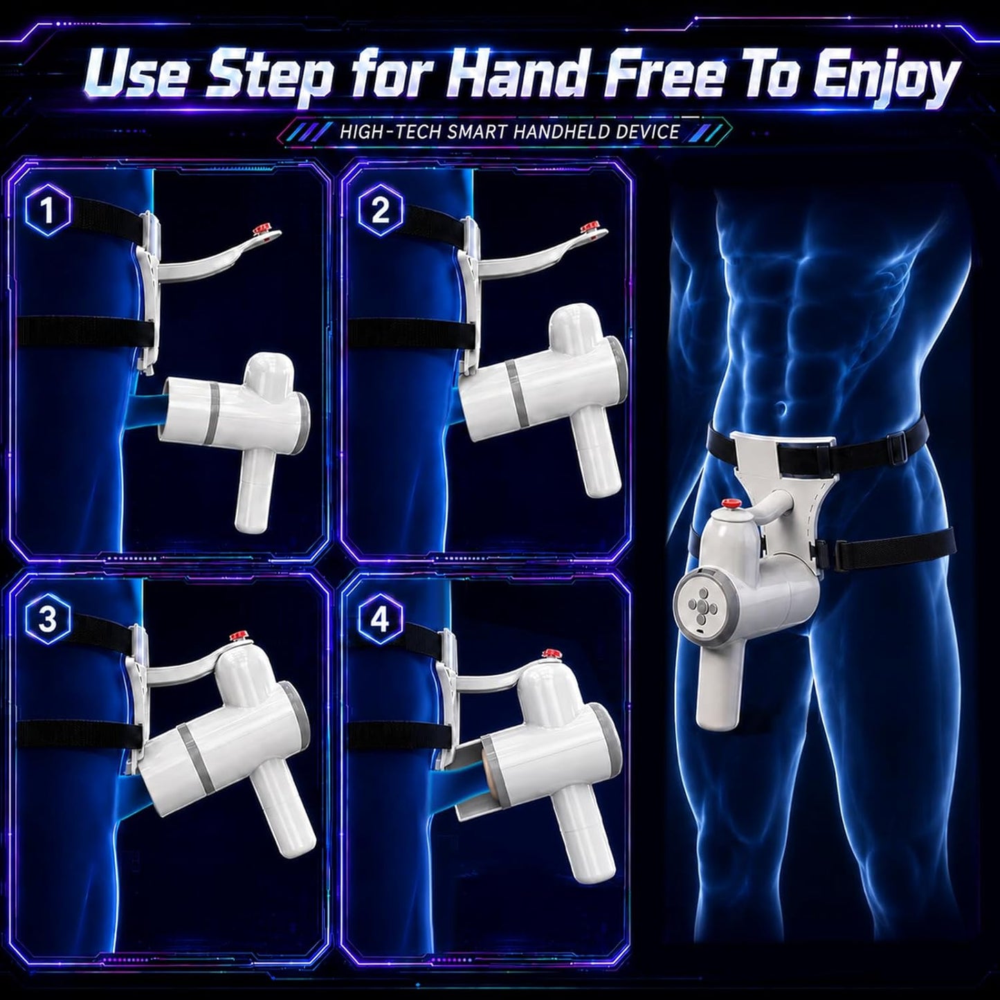 Freihändig Bedienbarer Automatischer Masturbator Blowjob Machine mit 8 Stoß & Saugmodi