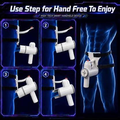 Freihändig Bedienbarer Automatischer Masturbator Blowjob Machine mit 8 Stoß & Saugmodi
