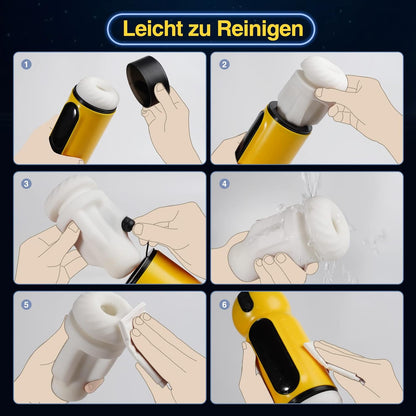 Elektrischer Mastubator Penisvibrator Blowjob mit 4 x 10 Intensitäten & Saugfunktion & Vibrationen