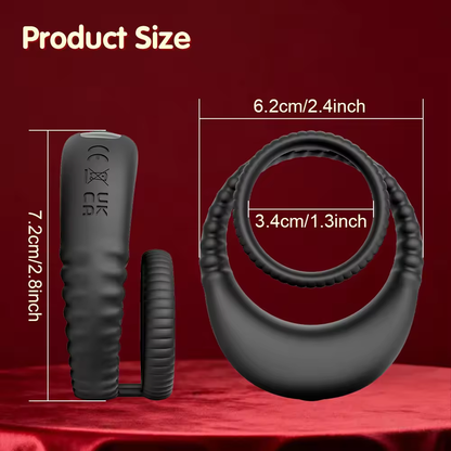 2 IN 1 Dubbele Cockring Penis Vibrator Stimulator mit 10 Vibrationsfrequenzen