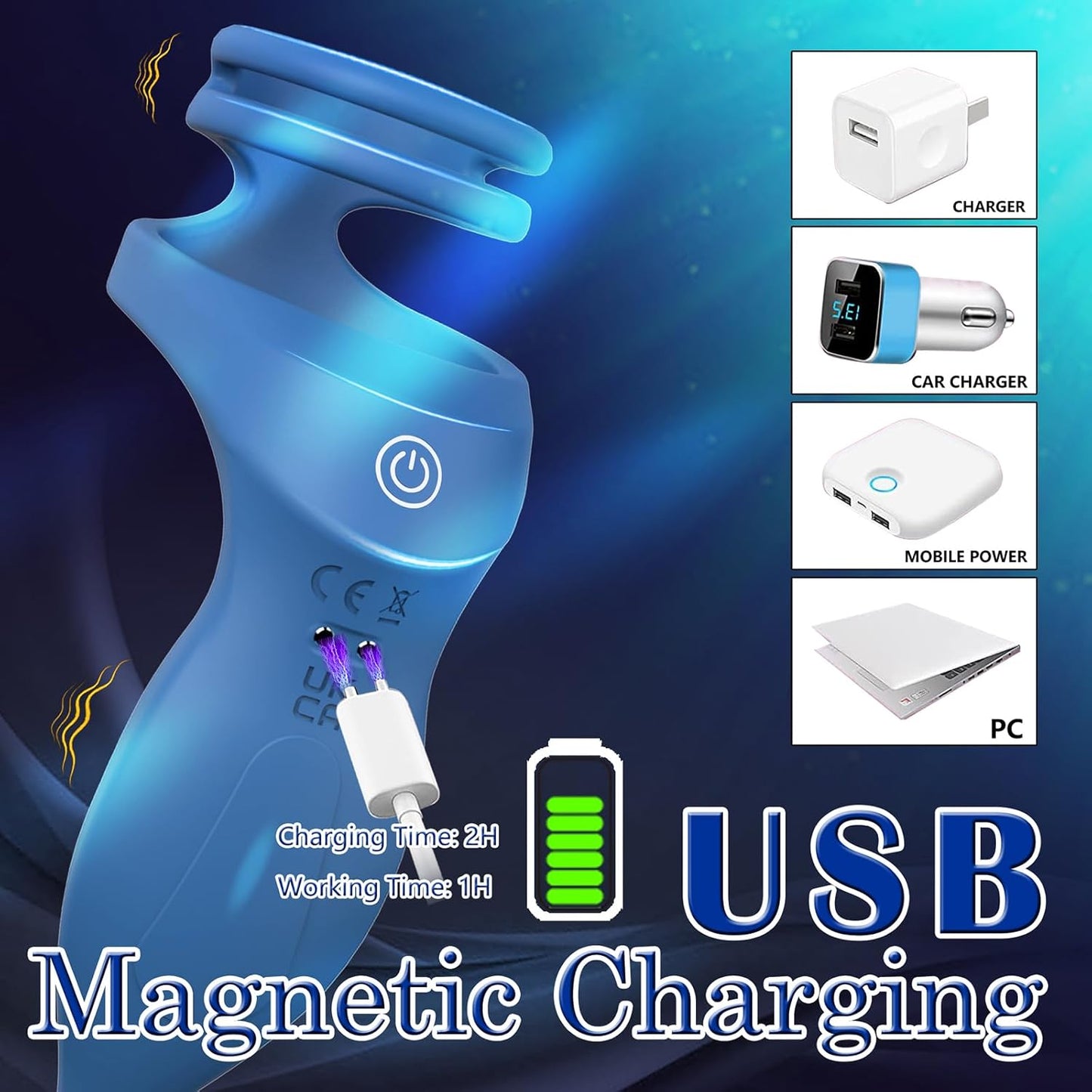 Analvibratoren Prostatamassagegerät Stimulator Penisring mit 10 Vibrationsmodi