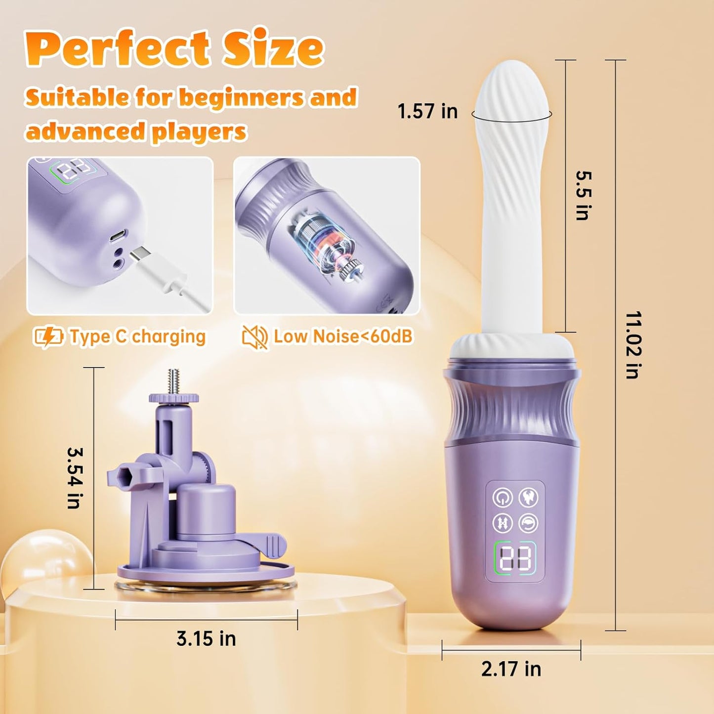 APP Control Sex Machine Thrusting Dildo Vibrator mit 10 Vibrating & Thrusting & Heizung