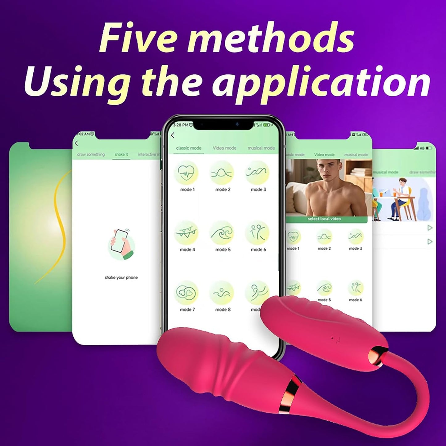 Doppelköpfiges Vibrator G-Punkt Analvibratoren mit 10 Vibrations und Dehnungsmodi