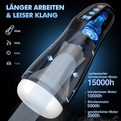 LCD Display Elektrisch Masturbator Penis Trainer Vibrator mit 9 Saugmodi 9 Vibrationsmodi