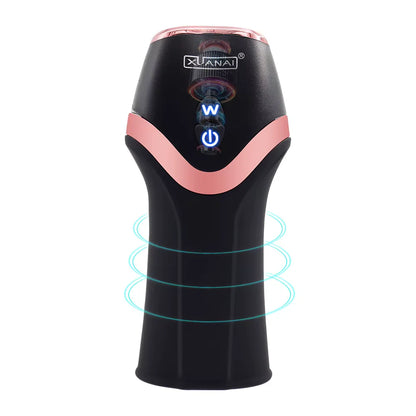 Eichelstimulator Penistrainer Vibrator mit 12 Vibrationsmodi & 6 Saug & Rotationsmodi
