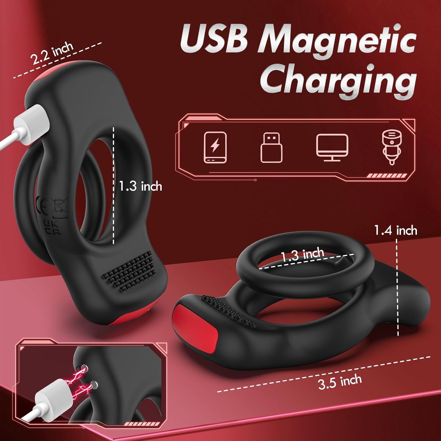 App & Ferngesteuerter Cock Ring Penistrainer Vibrator mit 10 Vibrationsmodi
