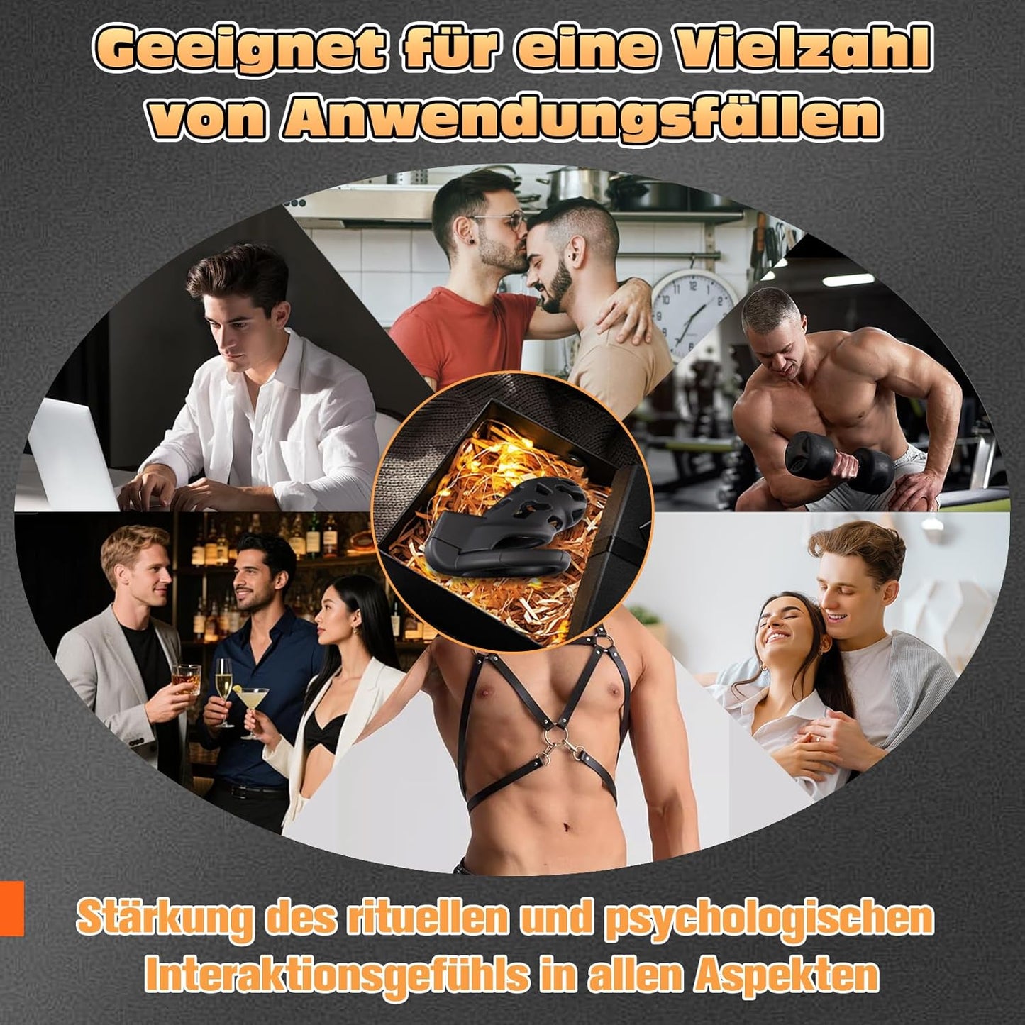 Innovatives 3D-Druck-Design Keuschheitsgürtel Groß Peniskäfig Chastity Cage